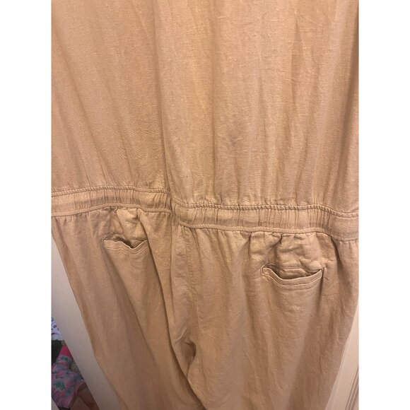 New York and Company  Nwt Sleeveless Collared Linene Jumpsuit With Waist Tie sz - Picture 5 of 11